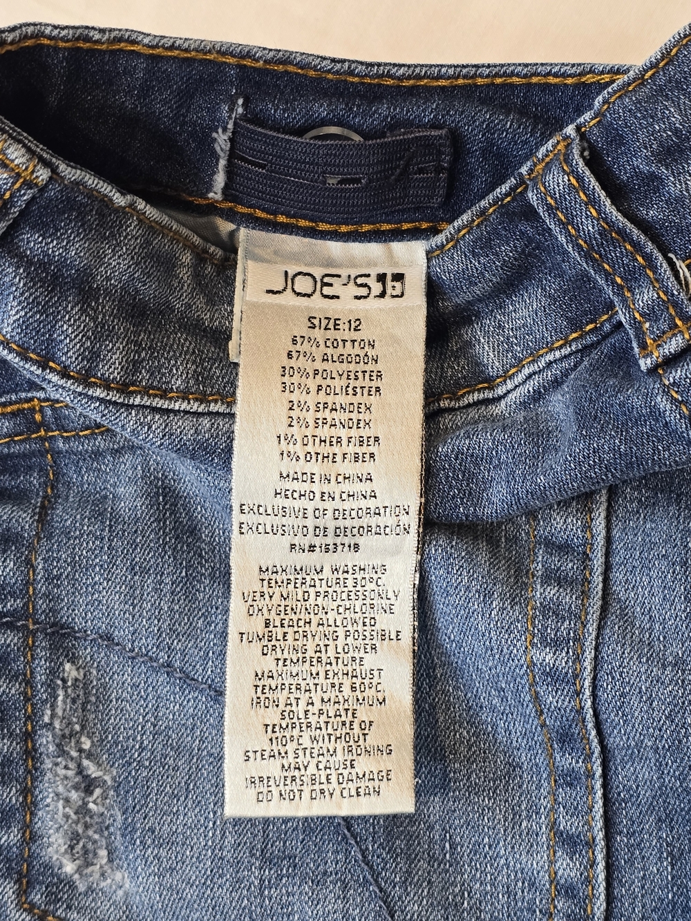 Joe's Jeans Girls Medium Blue Distressed Denim Pants. Size 12 - Picture 5 of 7